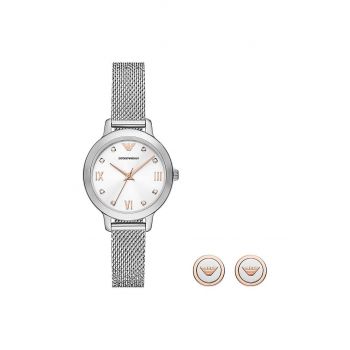 Emporio Armani ceas femei, culoarea argintiu