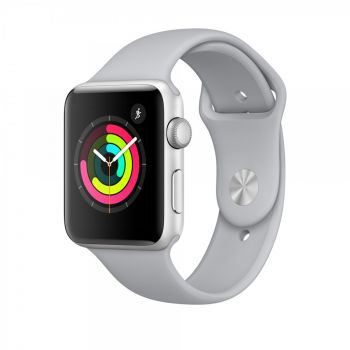 Apple Watch 3 42mm Silver Aluminium Case, Fog Sport Band