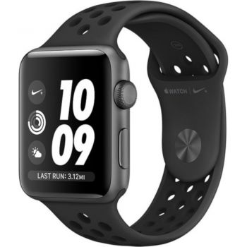 Apple Watch 3 42mm Space Gray Aluminum Case, Anthracite/Black Nike Plus Sport Band de firma original