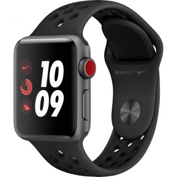 Apple Watch Nike Series 3 GPS + Cellular, 38mm, Space Grey, Aluminium Case, Anthracite/Black Nike Sport Band