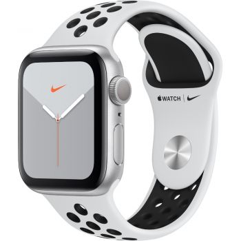 Apple Watch Nike+ Series 5 GPS, 40mm, Silver, Aluminium Case, Platinum/Black Nike Sport Band