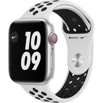 Apple Watch Nike Series 6 GPS + Cellular, 44mm, Silver, Aluminium Case, Pure Platinum/Black Nike Sport Band