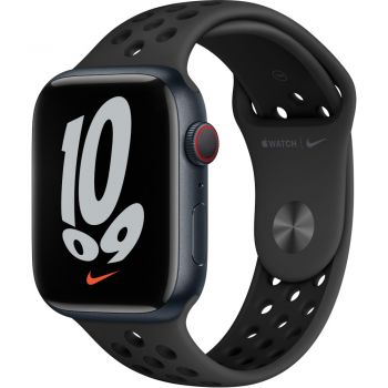 Apple Watch Nike Series 7 GPS + Cellular, 45mm, Midnight Aluminium Case with Anthracite/Black Nike Sport Band de firma original