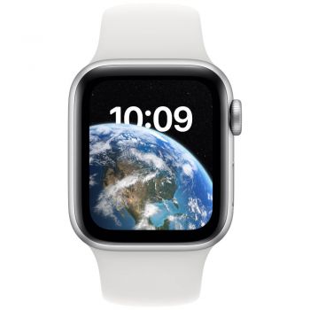 Apple Watch SE2, GPS, 40mm, Silver Aluminium Case, White Sport Band