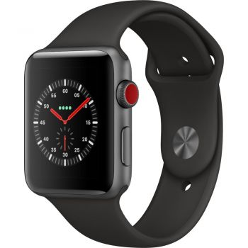 Apple Watch Series 3 GPS + Cellular, 42mm, Space Grey, Aluminium Case, Black Sport Band