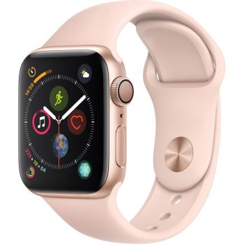 Apple Watch Series 4 GPS, 40mm Gold Aluminium Case, Pink Sand Sport Band de firma original