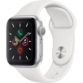 Apple Watch Series 5 GPS, 40mm, Silver, Aluminium Case, White Sport Band de firma original