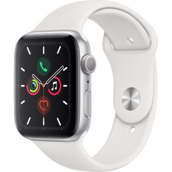 Apple Watch Series 5 GPS, 44mm, Silver, Aluminium Case, White Sport Band de firma original