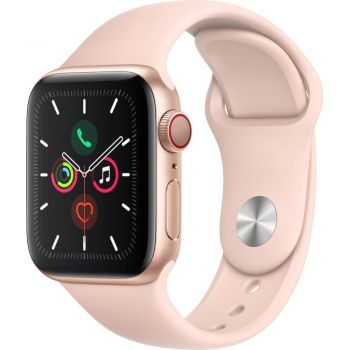 Apple Watch Series 5 GPS + Cellular, 40mm, Gold, Aluminium Case, Pink Sand Sport Band de firma original