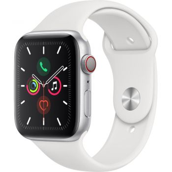 Apple Watch Series 5 GPS + Cellular, 44mm, Silver, Aluminium Case, White Sport Band de firma original