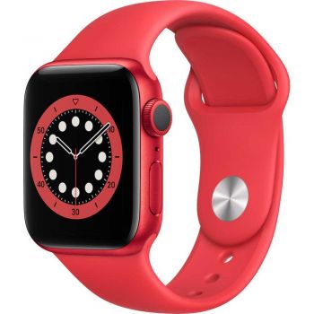 Apple Watch Series 6 GPS, 40mm, Red, Aluminium Case, Red Sport Band de firma original