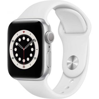 Apple Watch Series 6 GPS, 40mm, Silver, Aluminium Case, White Sport Band