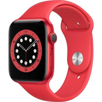 Apple Watch Series 6 GPS, 44mm, Red, Aluminium Case, Red Sport Band