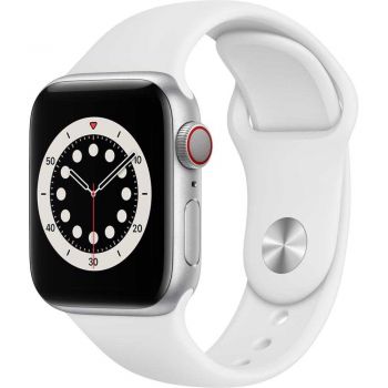 Apple Watch Series 6 GPS + Cellular, 40mm, Silver, Aluminium Case, White Sport Band de firma original