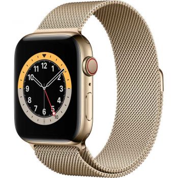 Apple Watch Series 6 GPS + Cellular, 44mm, Gold, Stainless Steel Case, Gold Milanese Loop