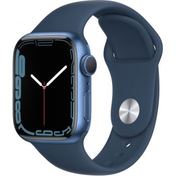 Apple Watch Series 7 GPS, 41mm, Green Blue Aluminium Case, Abyss Blue Sport Band de firma original