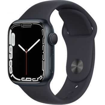 Apple Watch Series 7 GPS, 41mm, Midnight Aluminium Case, Midnight Sport Band