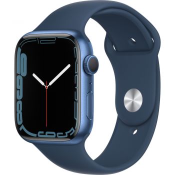 Apple Watch Series 7 GPS, 45mm, Blue Aluminium Case, Abyss Blue Sport Band de firma original