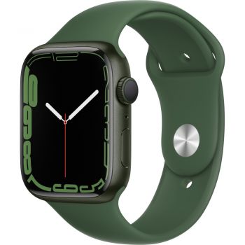 Apple Watch Series 7 GPS, 45mm, Green Aluminium Case, Clover Sport Band de firma original