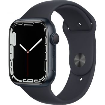 Apple Watch Series 7 GPS, 45mm, Midnight Aluminium Case, Midnight Sport Band