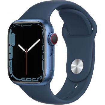 Apple Watch Series 7 GPS + Cellular, 41mm, Blue Aluminium Case, Abyss Blue Sport Band de firma original