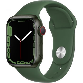 Apple Watch Series 7 GPS + Cellular, 41mm, Green Aluminium Case, Clover Sport Band de firma original