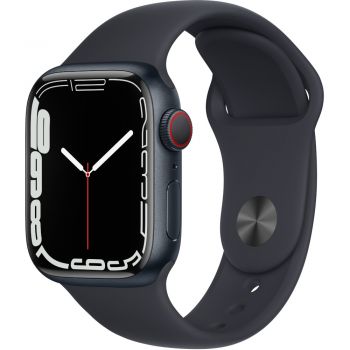 Apple Watch Series 7 GPS + Cellular, 41mm, Midnight Aluminium Case with Midnight Sport Band