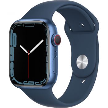 Apple Watch Series 7 GPS + Cellular, 45mm, Blue Aluminium Case, Abyss Blue Sport Band de firma original