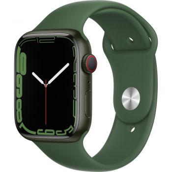 Apple Watch Series 7 GPS + Cellular, 45mm, Green Aluminium Case, Clover Sport Band