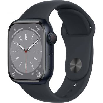 Apple Watch Series 8 GPS, 41mm, Midnight Aluminium Case, Midnight Sport Band