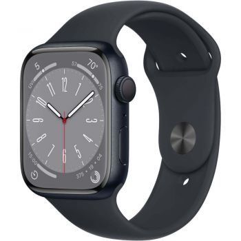 Apple Watch Series 8 GPS, 45mm, Midnight Aluminium Case, Midnight Sport Band