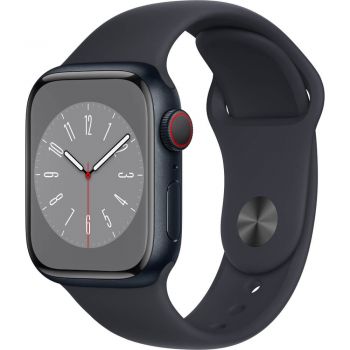 Apple Watch Series 8 GPS + Cellular, 41mm, Midnight Aluminium Case, Midnight Sport Band