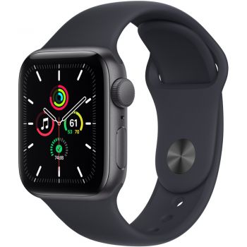 Apple Watch Series SE 2 GPS + Cellular, 40mm, Space Grey Aluminium Case, Midnight Sport Band