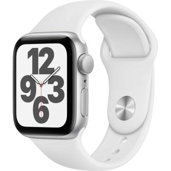 Apple Watch Series SE GPS, 40mm, Silver, Aluminium Case, White Sport Band