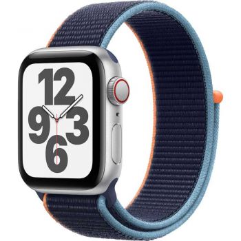 Apple Watch Series SE GPS + Cellular, 40mm, Silver, Aluminium Case, Deep Navy Sport Loop