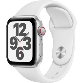 Apple Watch Series SE GPS + Cellular, 40mm, Silver, Aluminium Case, White Sport Band