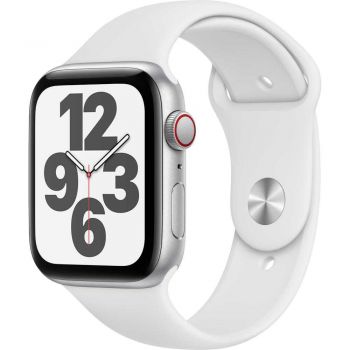 Apple Watch Series SE GPS + Cellular, 44mm, Silver, Aluminium Case, White Sport Band