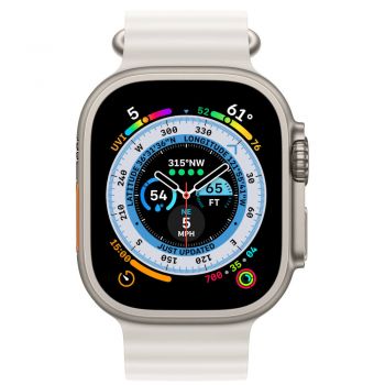 Apple Watch Ultra, GPS, Cellular, 49mm, Titanium Case, White Ocean Band de firma original