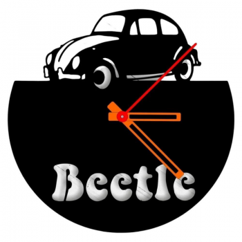 Ceas de perete metalic Krodesign Beatle, diametru 50 cm, negru