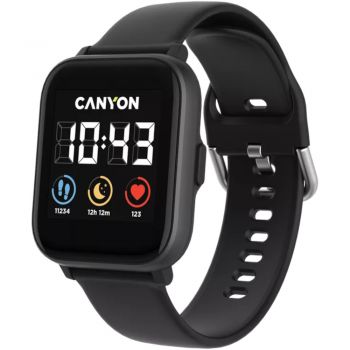 Smartwatch Canyon Salt CNS-SW78BB, IP68, Negru ieftin