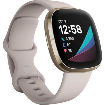 Smartwatch Fitbit Sense, NFC, Lunar White de firma original