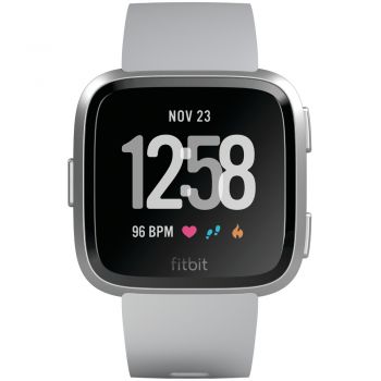 Smartwatch Fitbit Versa, Curea Gri, Silver Aluminum