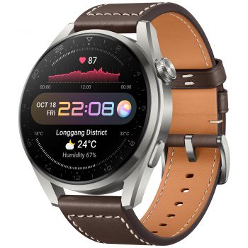 Smartwatch Huawei Watch 3 Pro, 48mm, Brown Leather de firma original