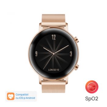 Smartwatch Huawei Watch GT 2, 42mm, Refined Gold ieftin