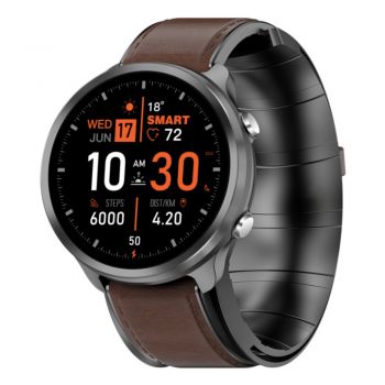 Smartwatch iSEN Watch P30, IP67, Negru/Maro inchis