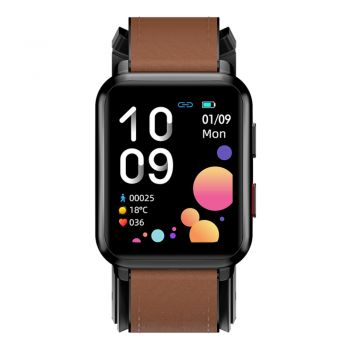 Smartwatch iSEN Watch P80, 39mm, Negru/Maro de firma original