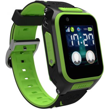 Smartwatch pentru copii MyKi 4 LTE, Protectie la apa IP67, GPS, Wi-Fi, Negru/Verde