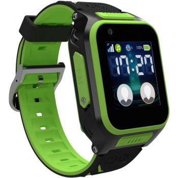 Smartwatch pentru copii MyKi 4 LTE, Protectie la apa IP67, GPS, Wi-Fi, Negru/Verde de firma original