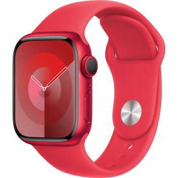 Apple Watch S9, Cellular, 41mm, Red Aluminium Case, Red Sport Band, M/L