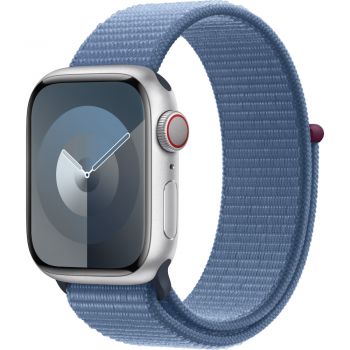 Apple Watch S9, Cellular, 41mm, Silver Aluminium Case, Winter Blue Sport Loop de firma original